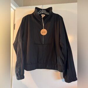 NWT BiBi Mock Neck Half Zip Up Fleece Pullover